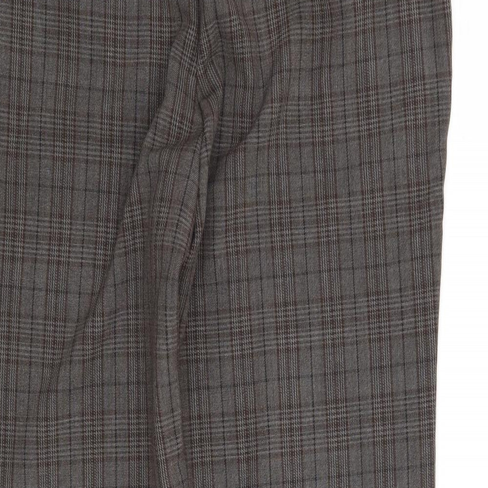 NEXT Womens Brown Check  Trousers  Size 10 L25 in