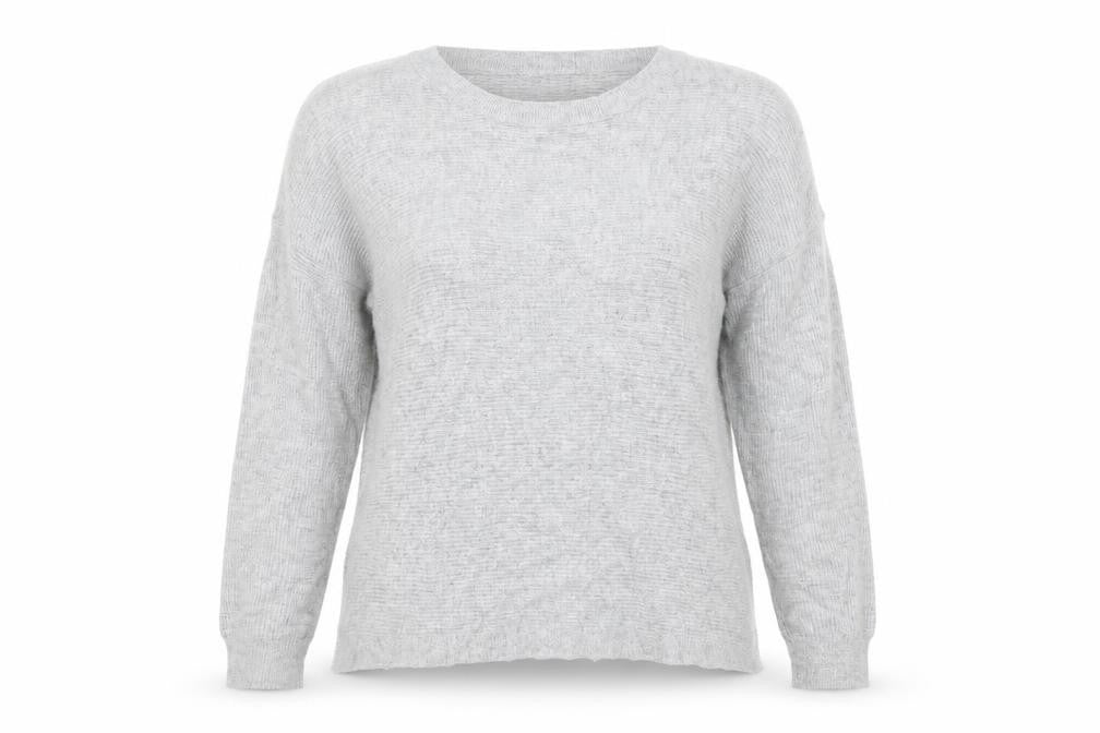 Front view of Marks & Spencer women’s grey jumper, size UK 8