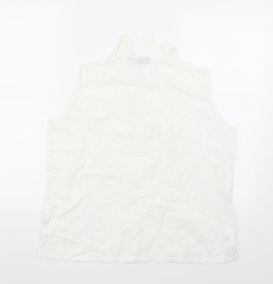 Crystals Womens White   Basic Button-Up Size L