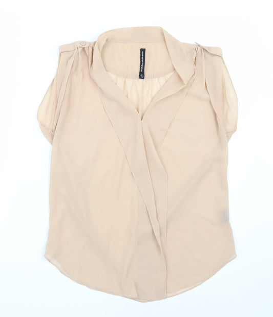 W118 Womens Beige   Basic Blouse Size S