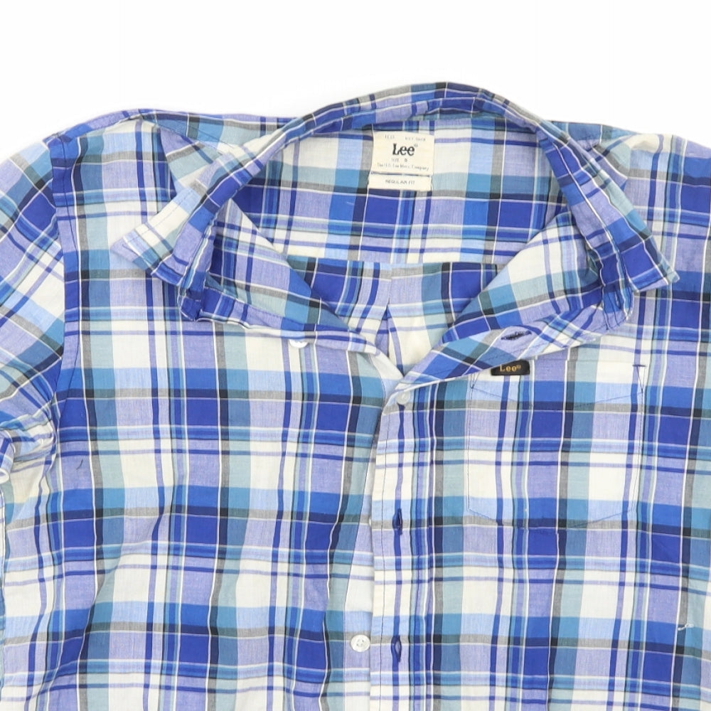 Lee Mens Blue Check   Button-Up Size S