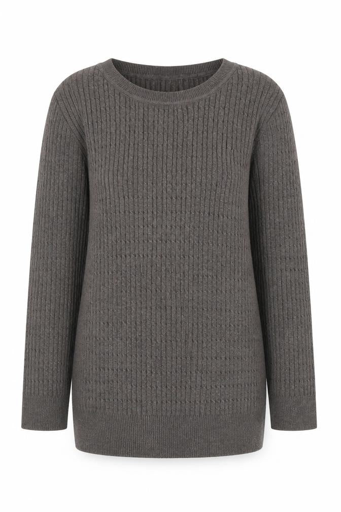 Front view of Country Casuals women’s brown knit jumper, size M
