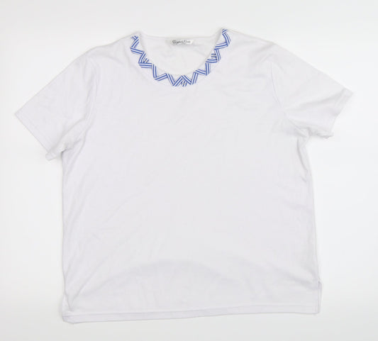 Elizabeth Scott Womens White   Basic T-Shirt Size S
