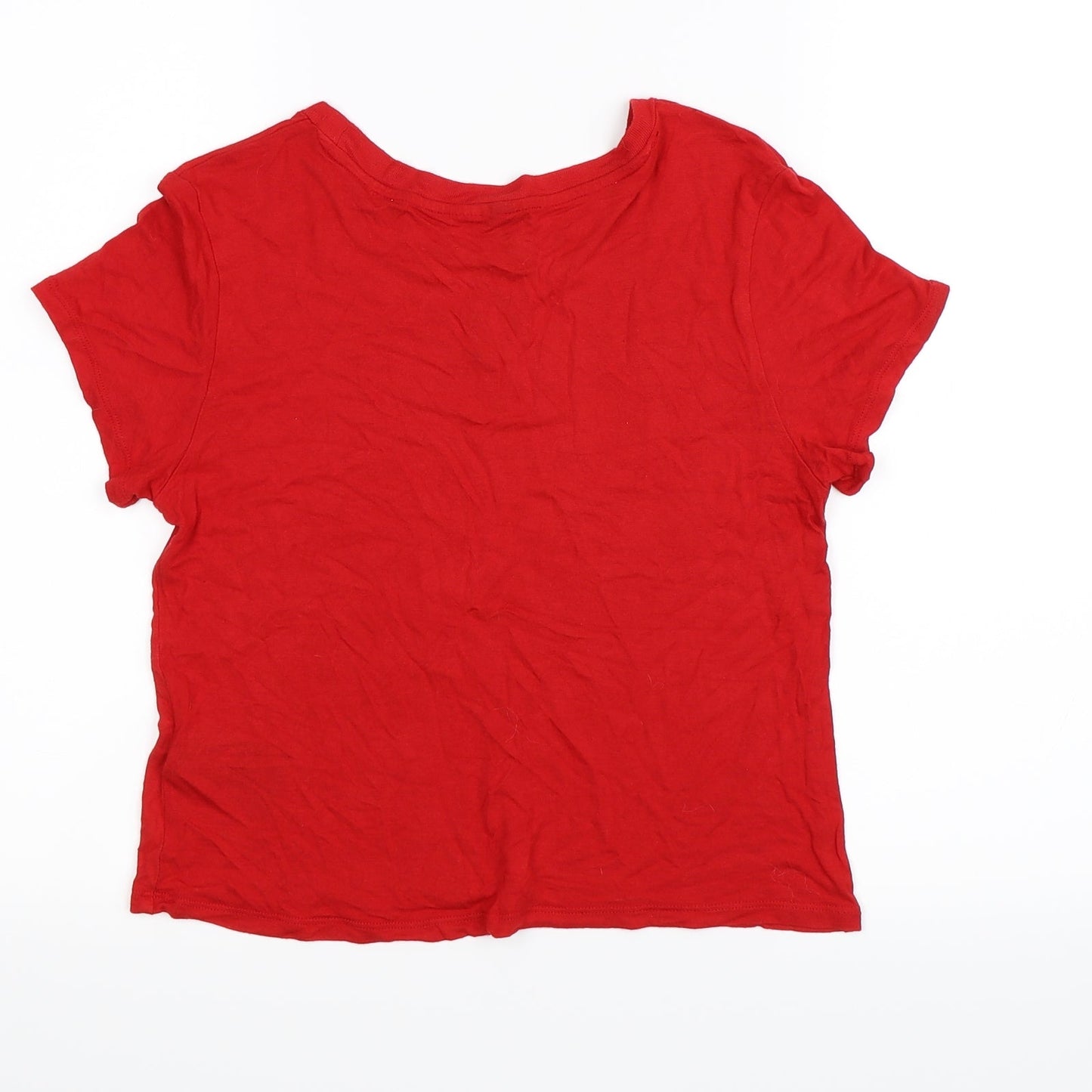 H&M Womens Red   Basic T-Shirt Size S