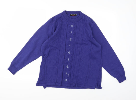Reflect Womens Blue  Knit Pullover Jumper Size L