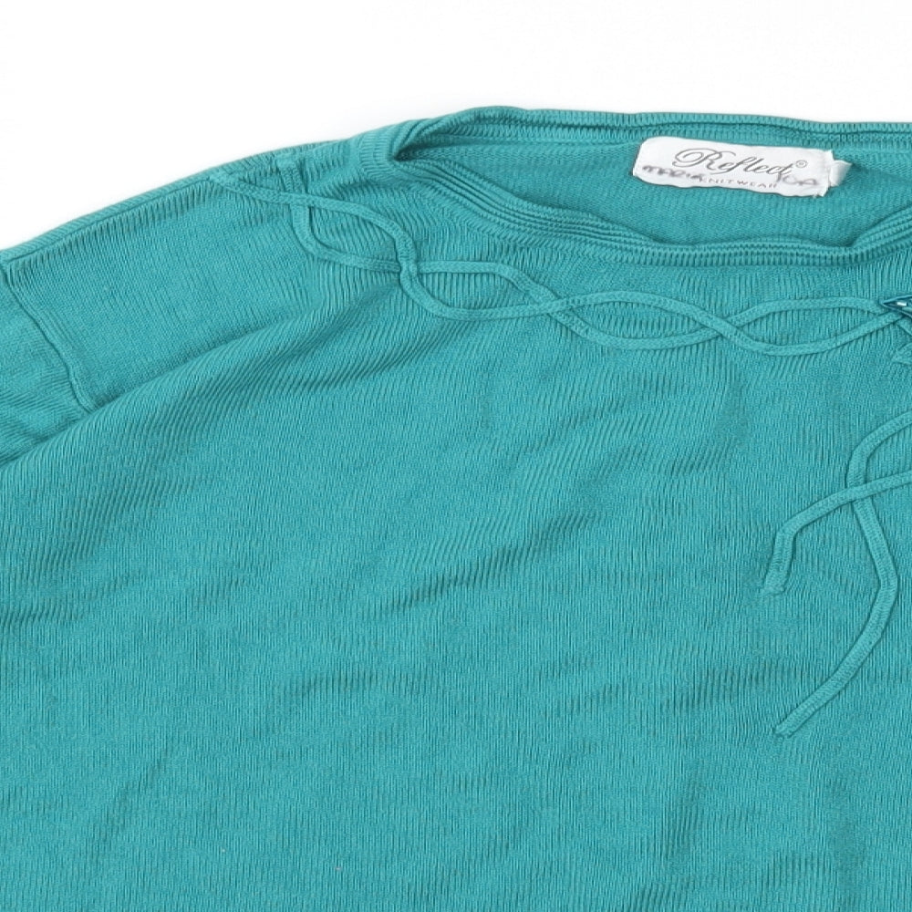 Reflect Womens Green  Knit Pullover Jumper Size L