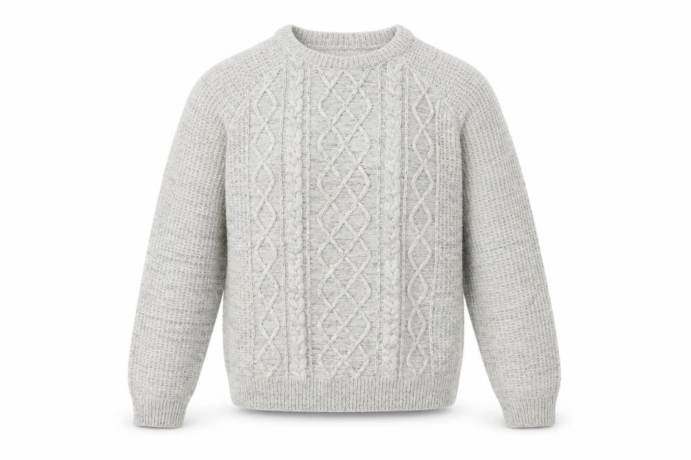 Front view of Cedarwood State men’s grey knit jumper, size S