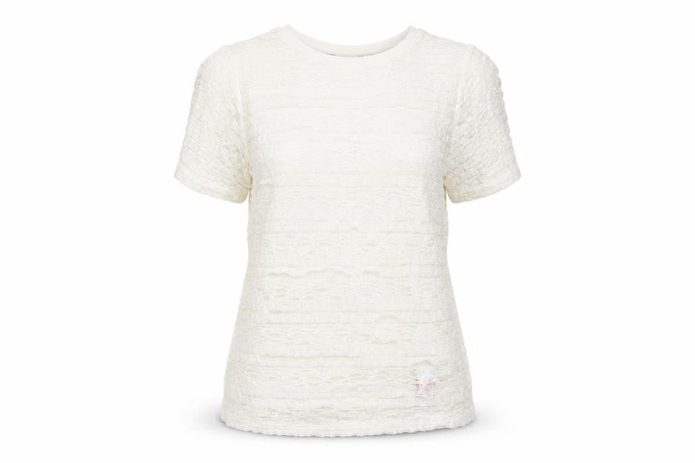 Front view of Dorothy Perkins women’s white basic t-shirt, size UK 14