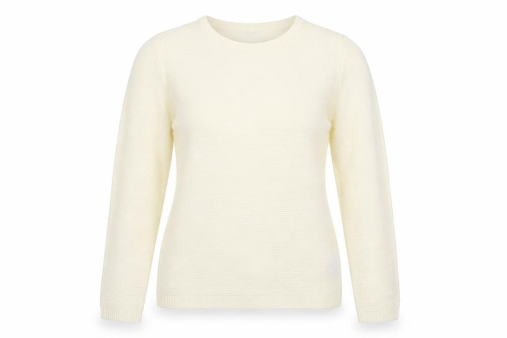 Front view of Marks & Spencer women’s ivory jumper, size UK 8