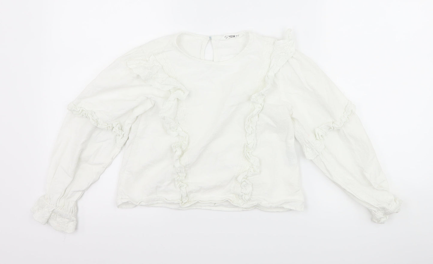 SheIn Girls White   Basic Blouse Size 7-8 Years
