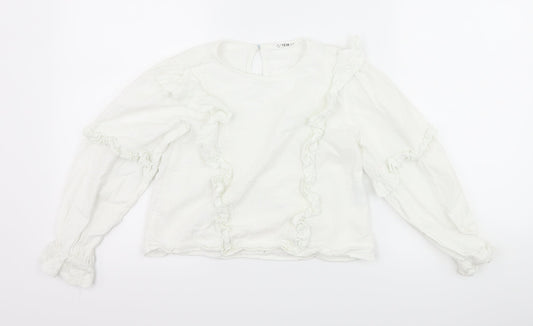 SheIn Girls White   Basic Blouse Size 7-8 Years