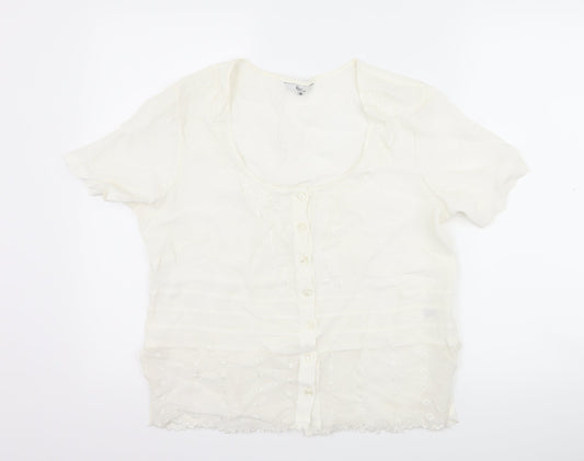 Klass Womens Ivory   Basic Button-Up Size 16
