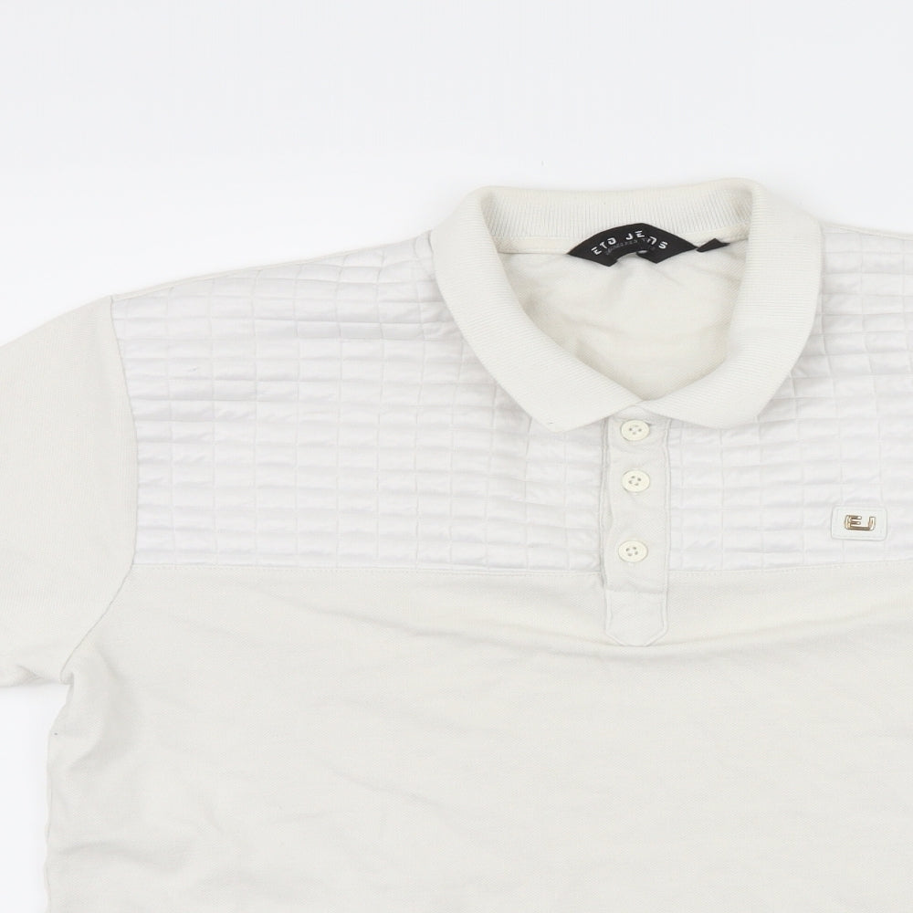 eto jeans Mens White    Polo Size L