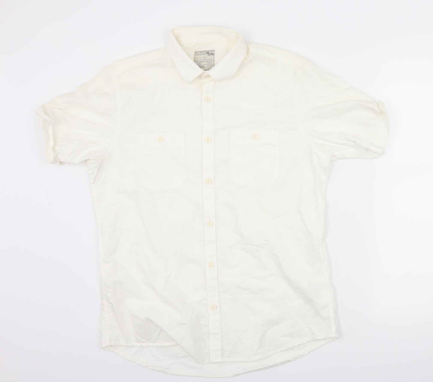 Burton Mens White    Button-Up Size M