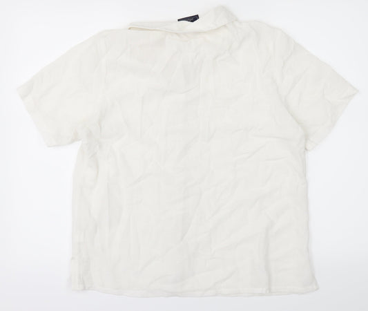 Adams Womens White   Basic Button-Up Size 14