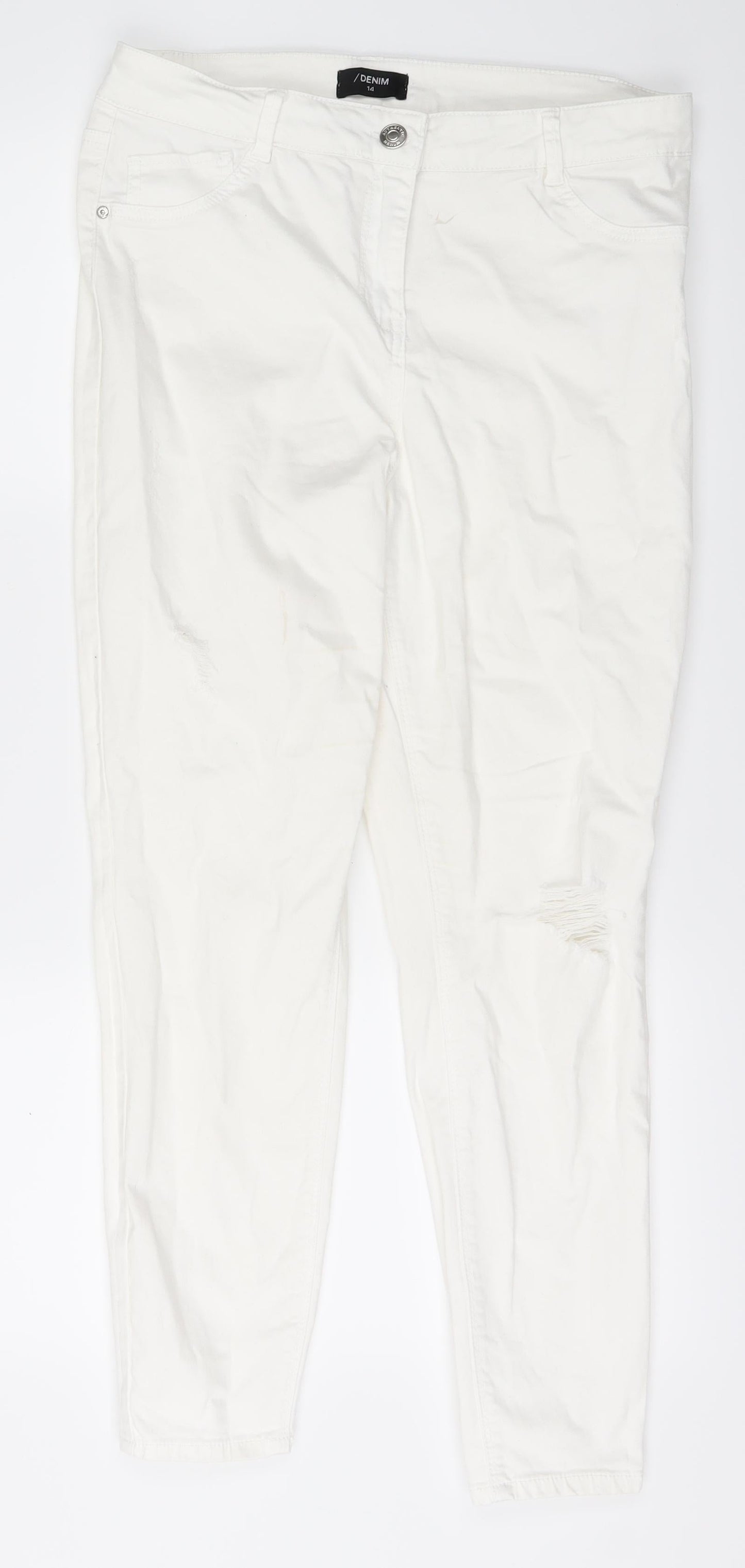 Denim Womens White   Skinny Jeans Size 14 L27 in