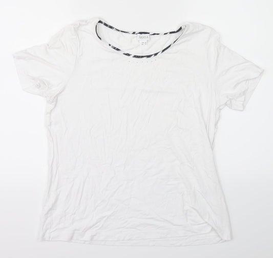mona Womens White   Basic T-Shirt Size 14