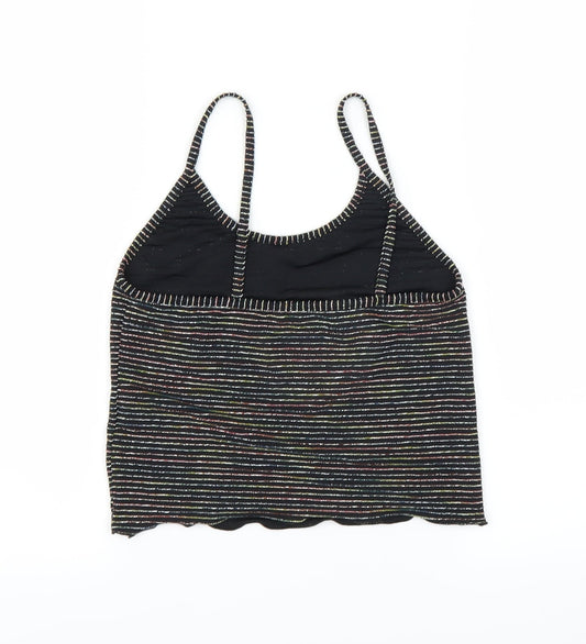 Light before Dark Womens Black Striped  Cropped Tank Size L