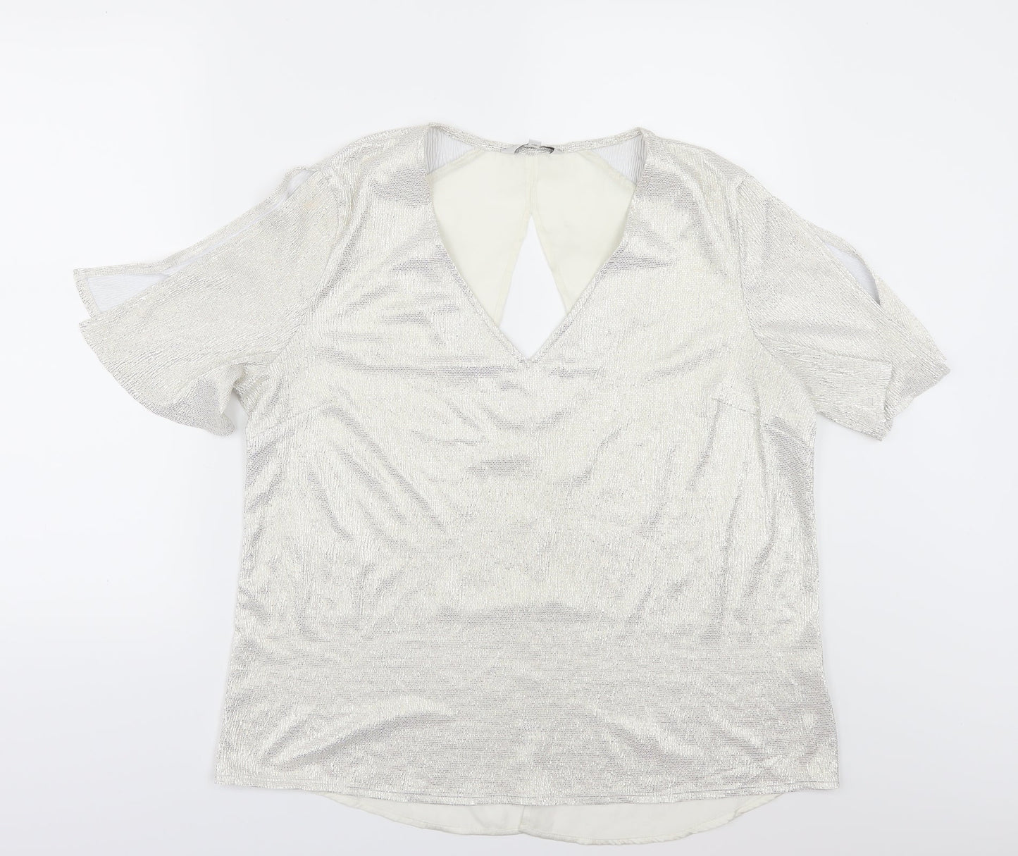 NEXT Womens Ivory   Tunic Blouse Size 14  - slit on sleeves