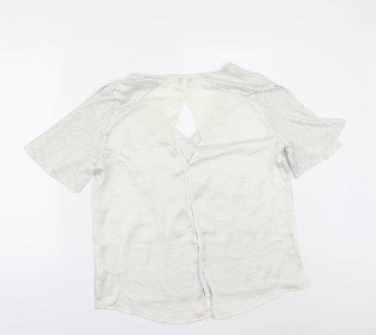 NEXT Womens Ivory   Tunic Blouse Size 14  - slit on sleeves