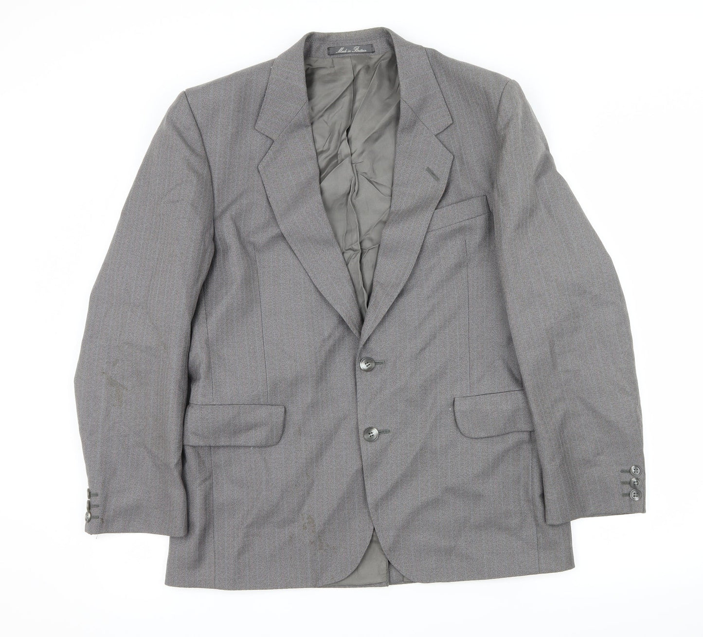 Dunn & Co Mens Grey Striped  Jacket Suit Jacket Size M