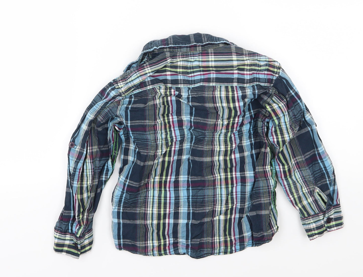 Primark Boys Blue Striped Woven Basic Button-Up Size 6 Years