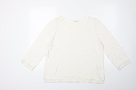 Marks and Spencer Womens White   Pullover Jumper Size 16
