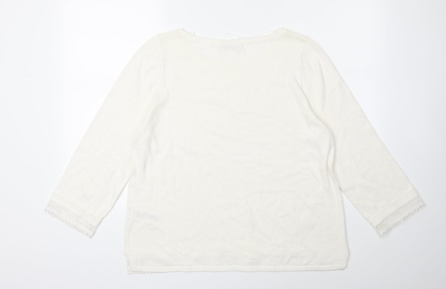 Marks and Spencer Womens White   Pullover Jumper Size 16