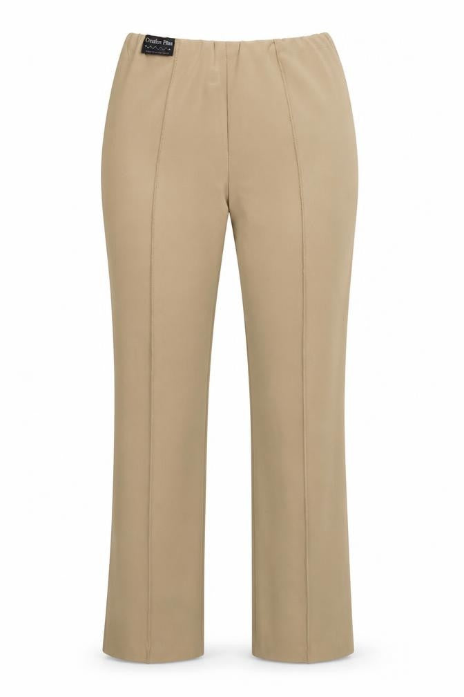 Front view of Classics women’s beige trousers, size UK 12, 29-inch leg