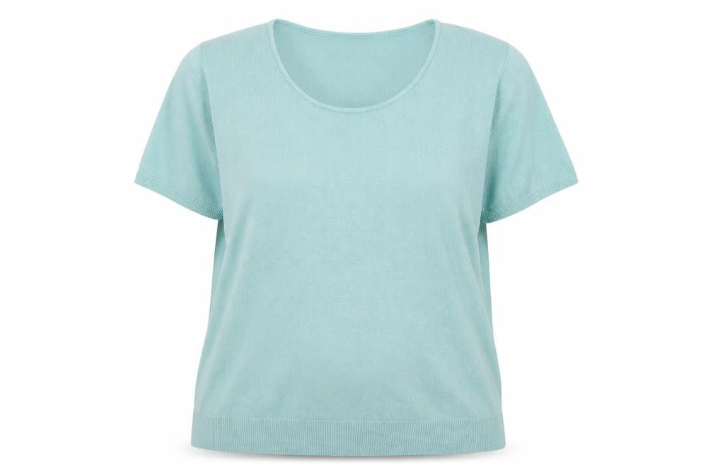 Front view of Daxon women’s blue knit jumper, size UK 22