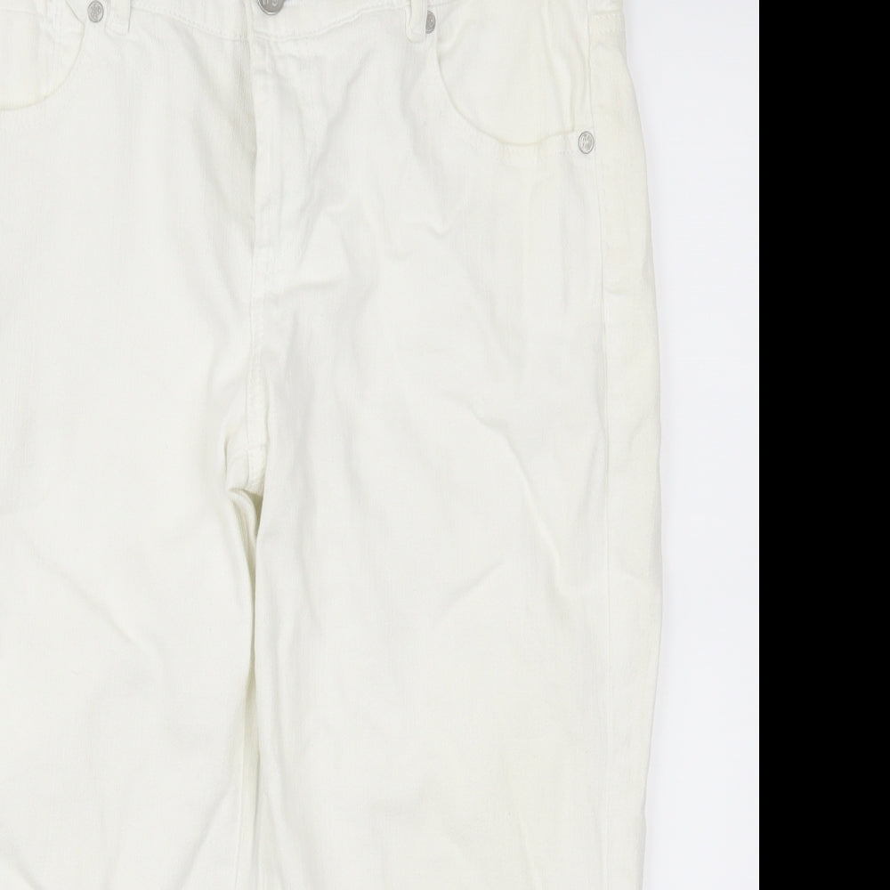 Preworn Womens White  Denim Cropped Jeans Size 32 in L20 in