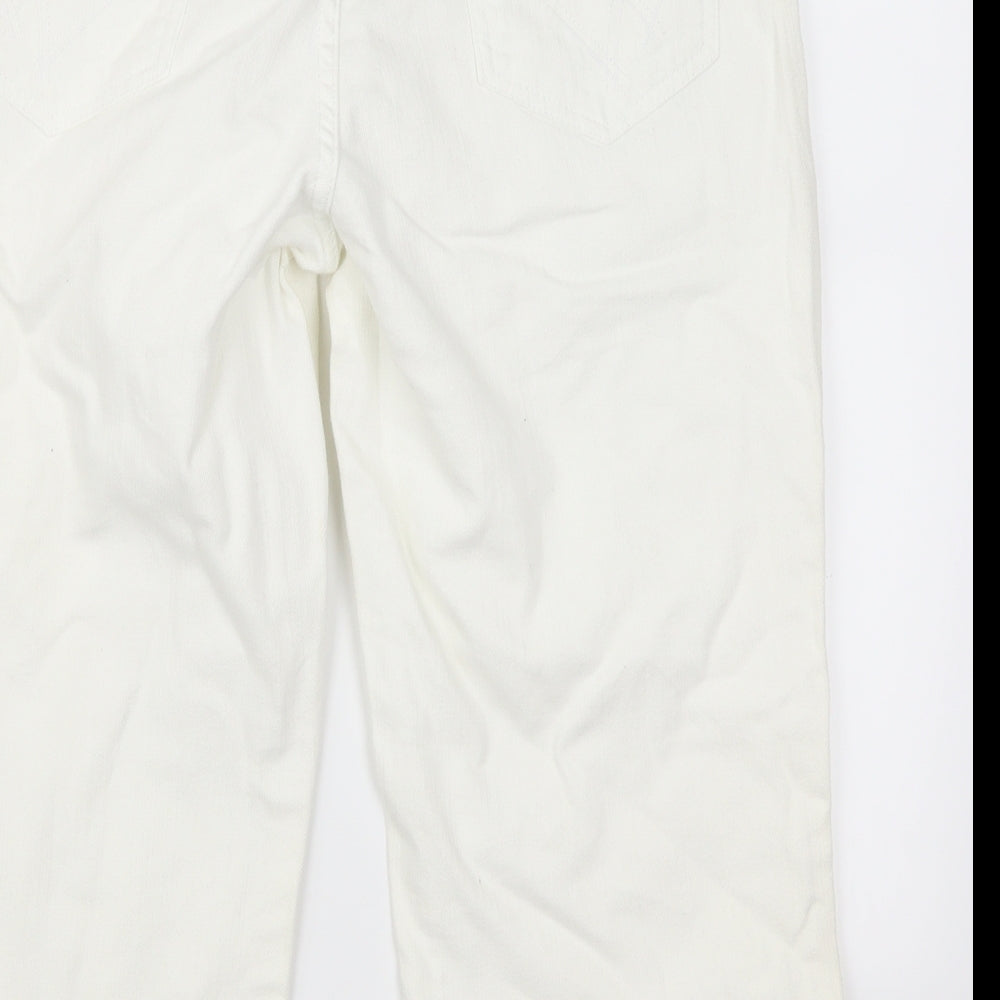 Preworn Womens White  Denim Cropped Jeans Size 32 in L20 in