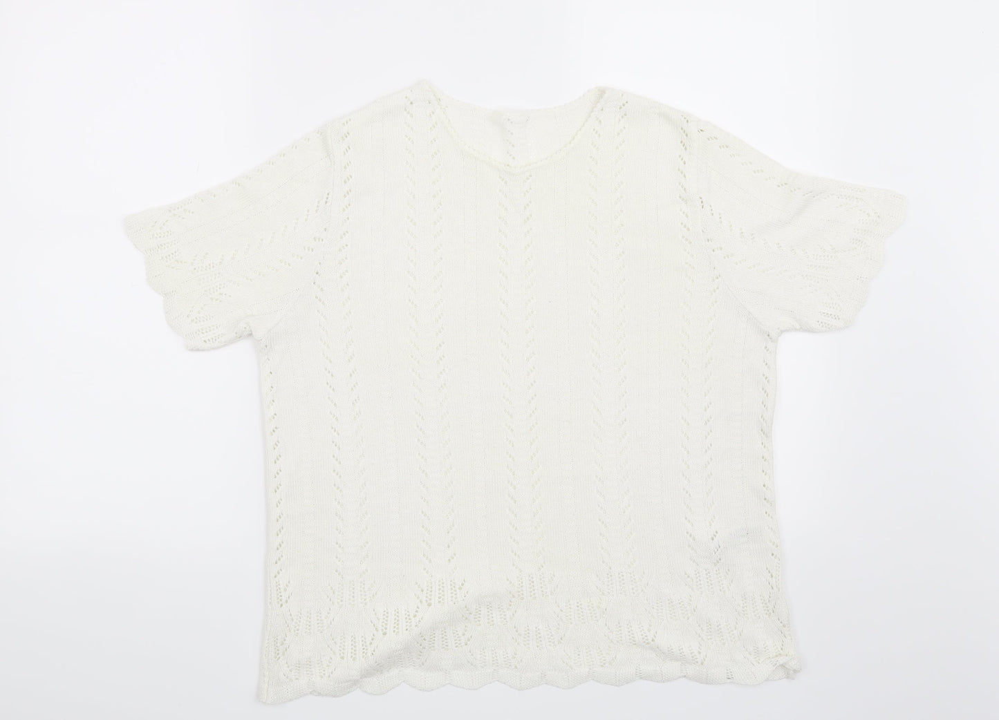 Marks and Spencer Womens White   Pullover Jumper Size 16