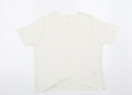 Marks and Spencer Womens White   Pullover Jumper Size 16