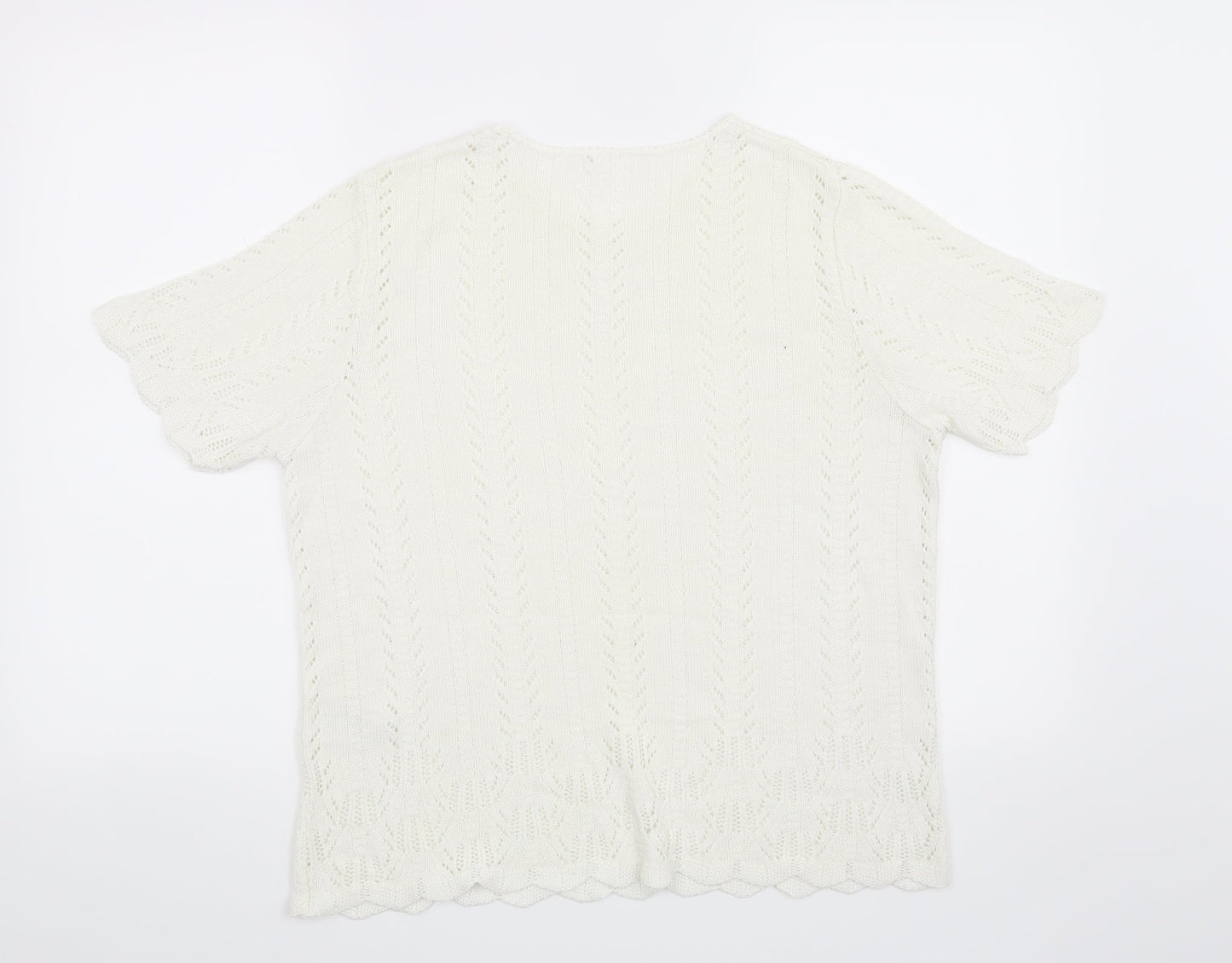 Marks and Spencer Womens White   Pullover Jumper Size 16