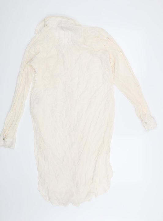 FOREVER 21 Womens Beige   Basic Button-Up Size S