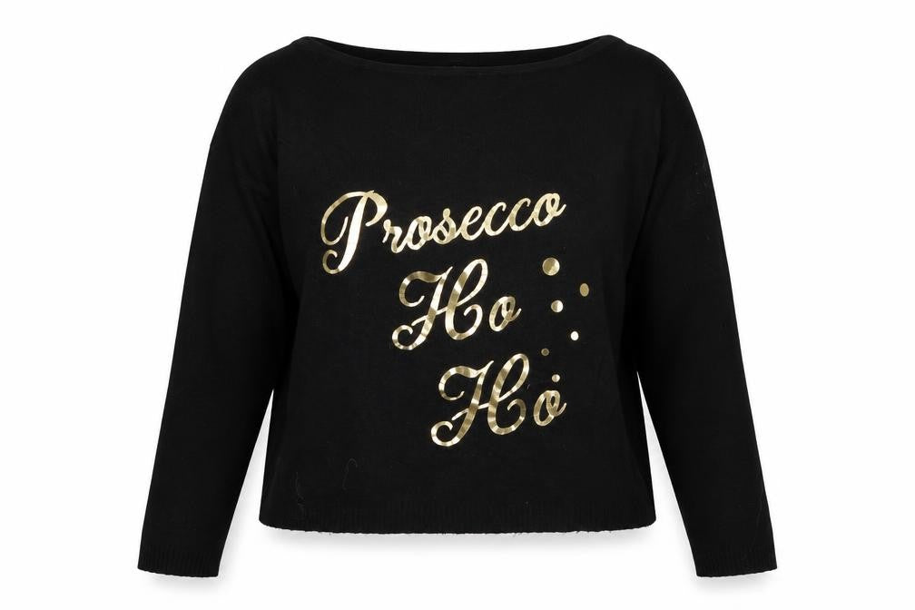 Front view of Missguided women’s black jumper, size UK 12
