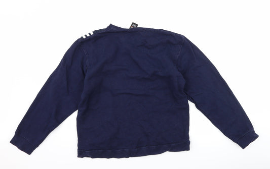 Cheetah Mens Blue Striped  Pullover Sweatshirt Size S