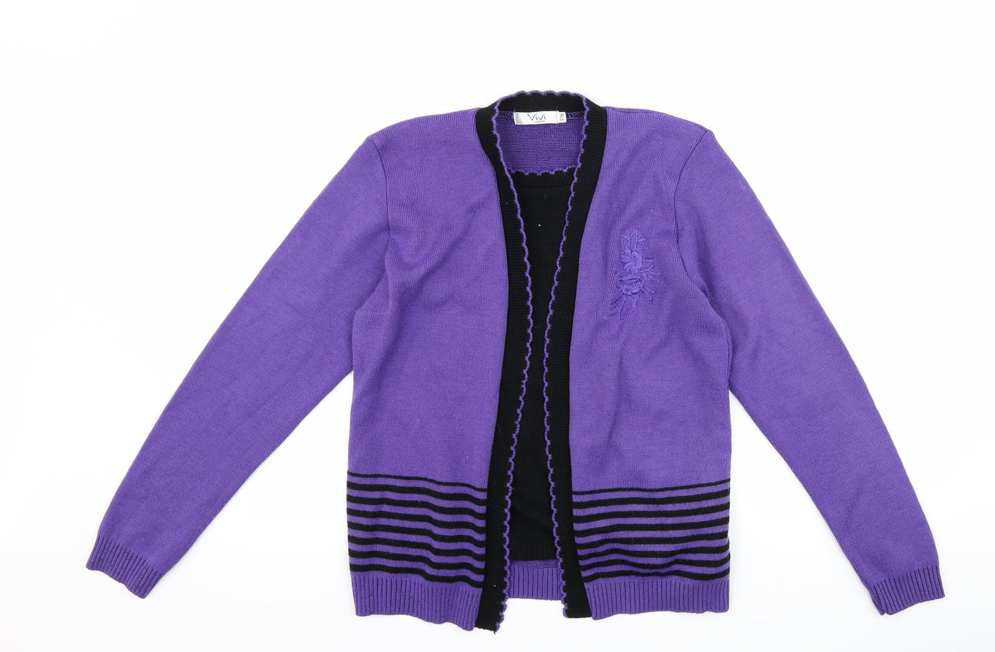 vivi Womens Purple   Basic T-Shirt Size S  - Cardigan and top all in one