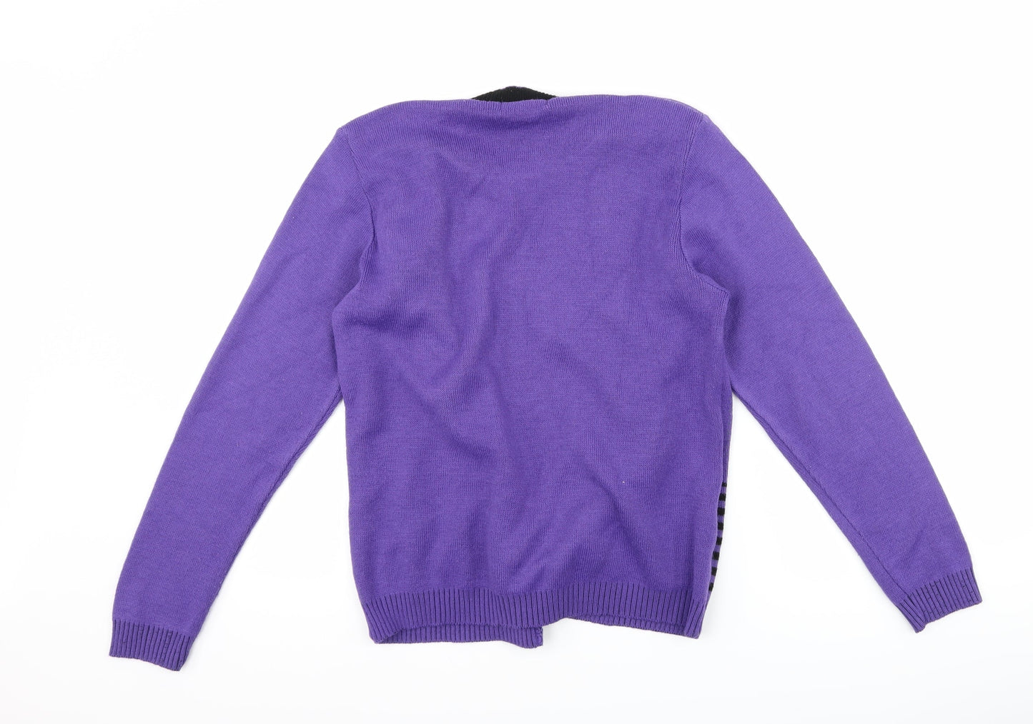 vivi Womens Purple   Basic T-Shirt Size S  - Cardigan and top all in one
