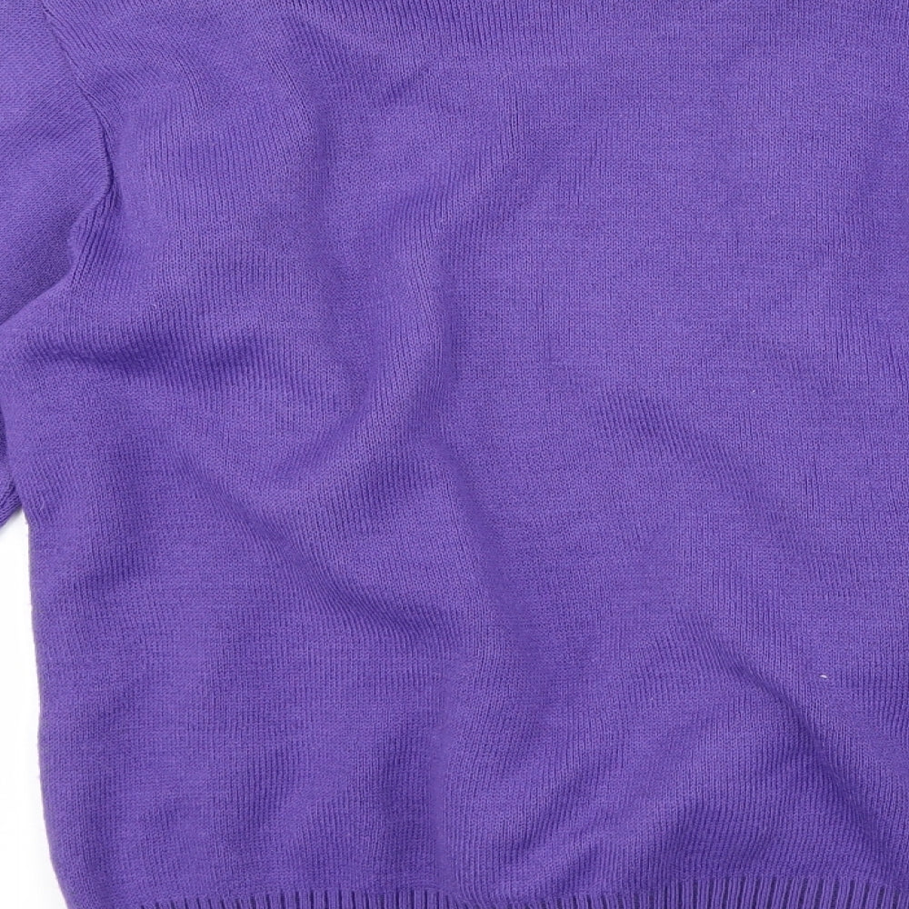vivi Womens Purple   Basic T-Shirt Size S  - Cardigan and top all in one
