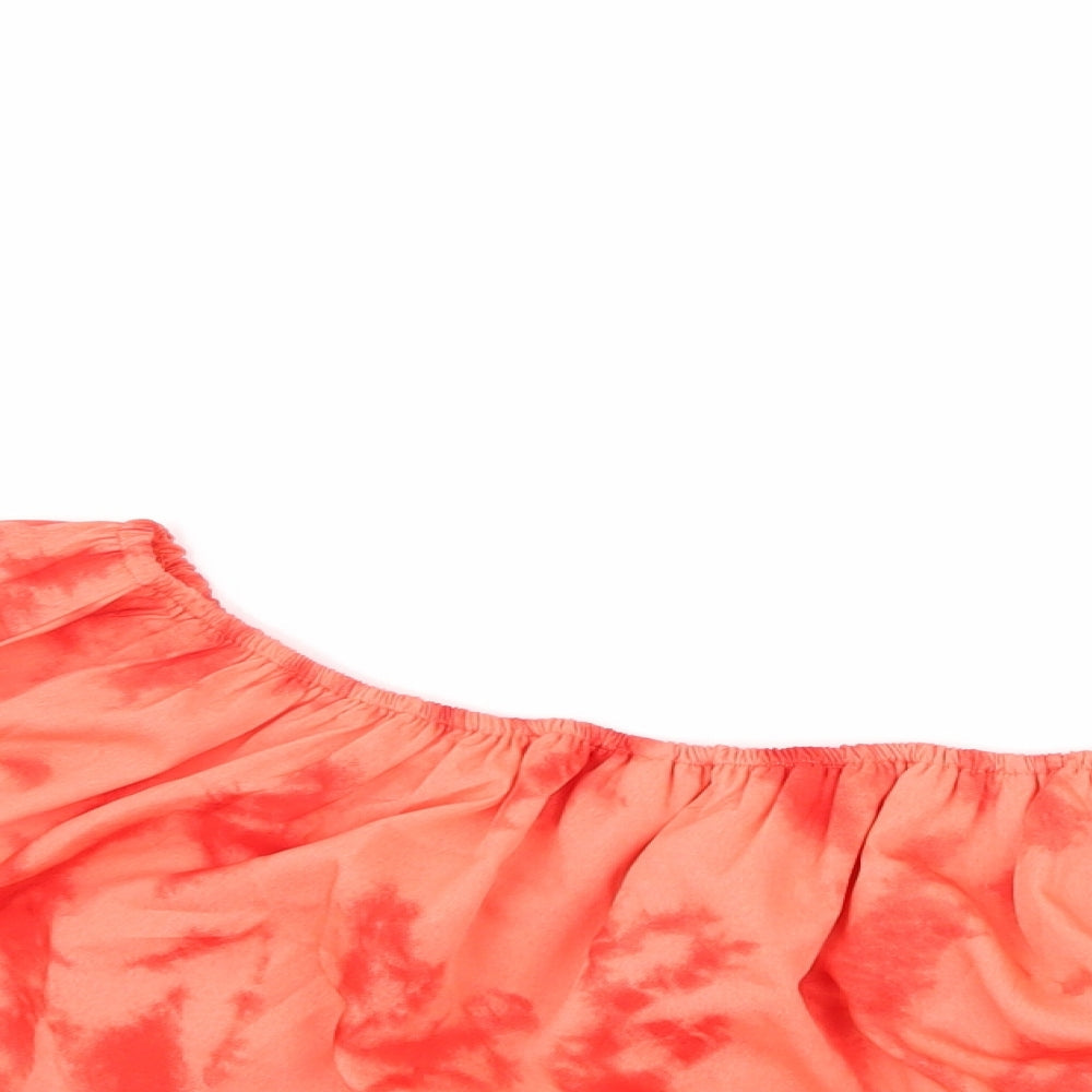 Boohoo Womens Red   Cropped T-Shirt Size 14