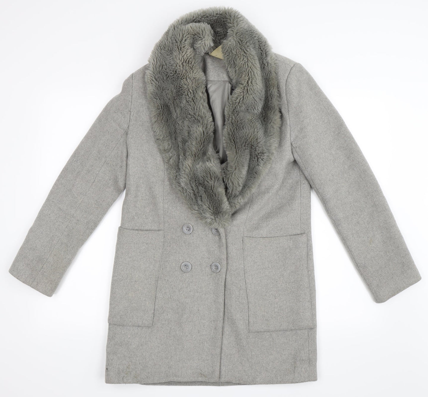 FOREVER 21 Womens Grey   Trench Coat Coat Size S