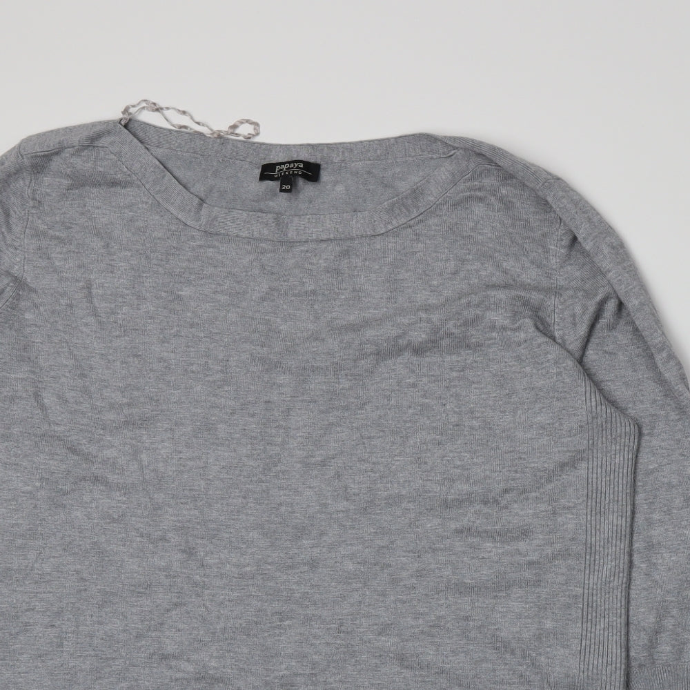 Papaya Womens Grey  Knit Pullover Jumper Size 20