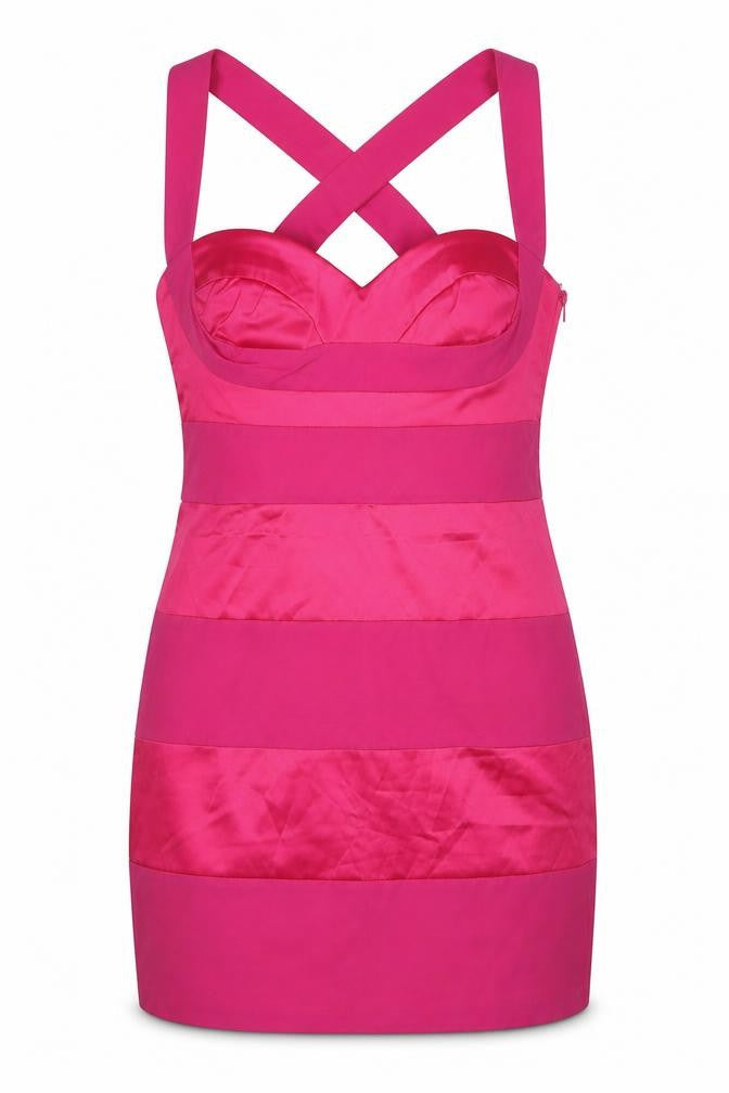 Front view of ASOS women’s pink a-line, size UK 10