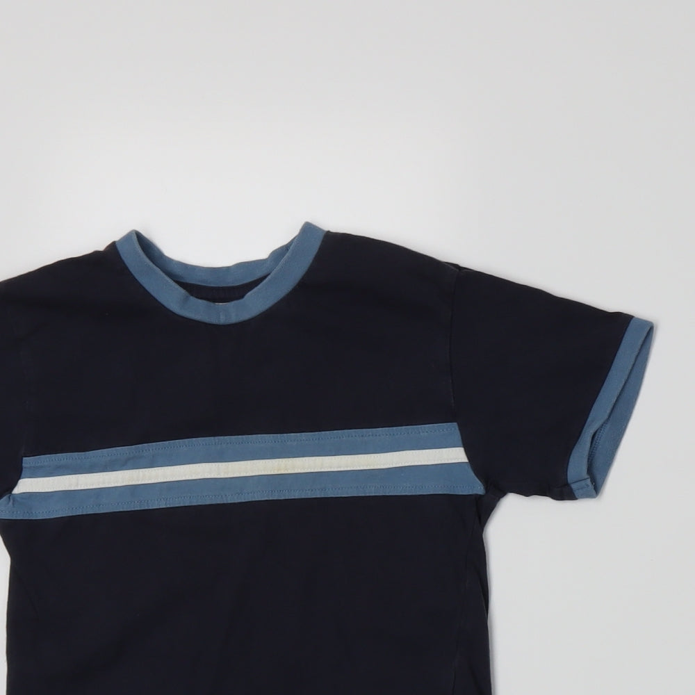 BHS Boys Blue Striped Jersey Basic T-Shirt Size 5 Years