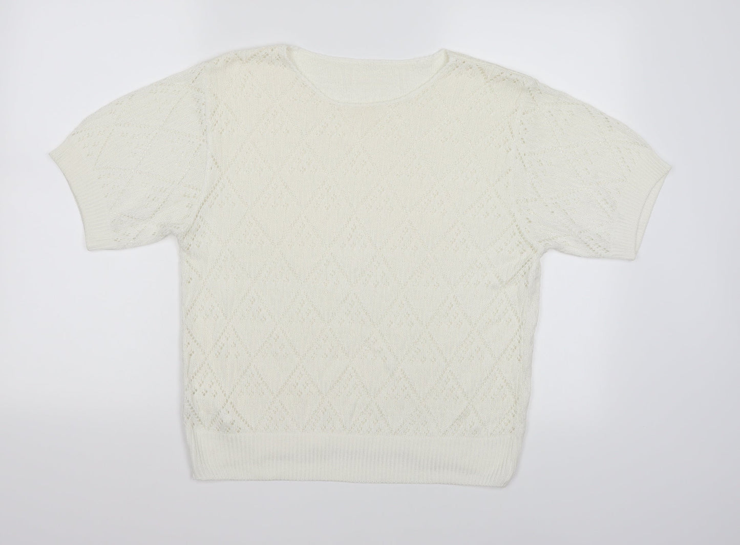 St michael Womens White  Knit Pullover Jumper Size 12