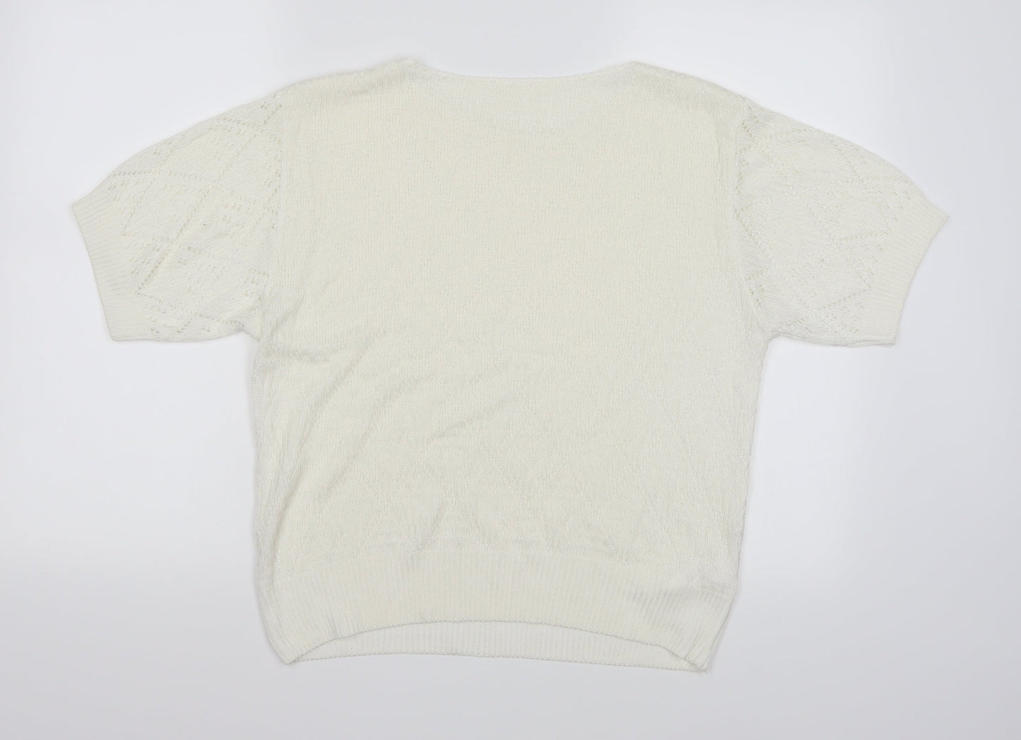 St michael Womens White  Knit Pullover Jumper Size 12