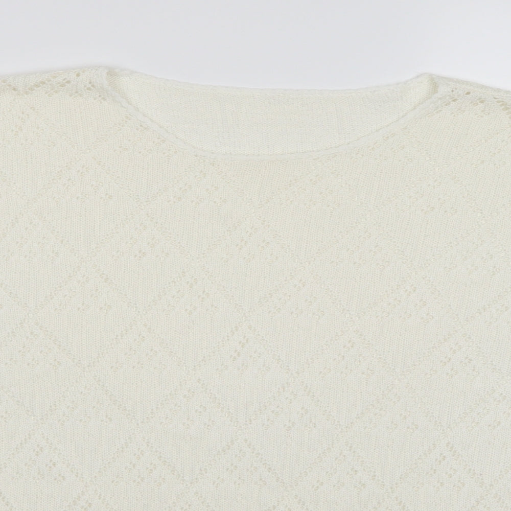 St michael Womens White  Knit Pullover Jumper Size 12