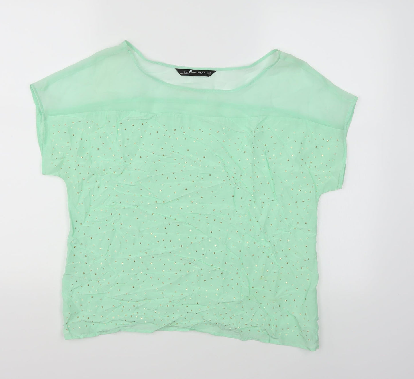 Zara Womens Green   Basic T-Shirt Size M